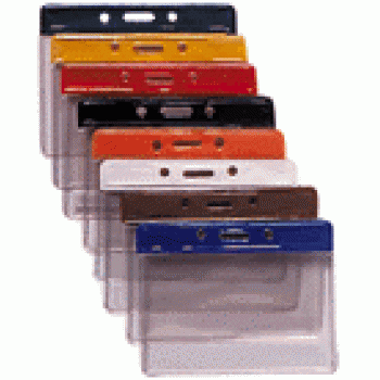 Color Coded Vinyl Badge Holder Horizontal - 100 pack